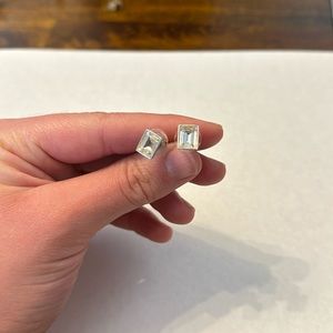 Swarovski emerald cut stud earrings